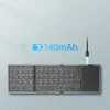 Layout preto do teclado sem fio Mouse dobrável portátil e bolso combinado dobrável para laptop para celular almofada 3 dispositivo