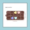 Other Kitchen Dining Bar Kitchen Tools 8/15 With Love Diamond 3D Chocolate Sile Mold Fudge Baking Cake Decorating Drop Delivery 202 Dhsmb