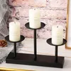 Candle Holders Metal Black 3 Arms Christmas Home Stand Party Event Romantic Table Decoration Candlestick Supplies