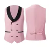 Smoking da sposa rosa Costume da sposo Abbigliamento formale BestMan Blazer Business Abiti blu Giacca Gilet Pantaloni Vacanze