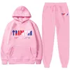 Survêtements pour hommes Nouveau Survêtement Hommes Femme Chaleur Deux Pièces Ensemble Lâche Hoodies Impression SweatPants Costume À Capuche Sportswear Couple Outfit G221011