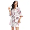 Dames slaapkleding vrouwelijke narcis bloem print gewaden vrouwen bruidsvoorstel leepwear nachthemd jurk vrouw bathrobe cadeau