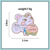 Pins Brooches Customized Peach Animal Muscle Ginseng Fruit Cat Teapot Hard Enamel Pin Brooch Alloy Bag Clothing Accessories Cartoon Dhlmc