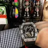 Orologi di lusso per uomo Orologio meccanico Movimento automatico svizzero Cinturino in caucciù con specchio in zaffiro Orologio da polso sportivo di marca svizzera