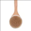 Bath Brushes Sponges Scrubbers 40X10Cm Long Wooden Handle Bath Brush Back With Natural Boar Bristles Exfoliating Dry Skin Shower Dh7O2