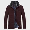 Heren Trench Coats Fur Collar Winter Heren Warme jas Dikke Fleece mode Solid Long Jackets Mens Brand Kleding Male overjat288v