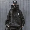 Vestes pour hommes tactique col haut épais hiver chaud Cargo manteaux hommes noir japonais Streetwear à capuche rétro fermeture éclair Techwear Parkas