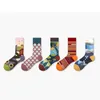 Chaussettes pour hommes tendance européenne et américaine rue créative abstraite style rétro couple chaussettes en coton T221011