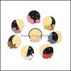 Épingles Broches Plaqué Or Émail Revers Broche Dessin Animé Mignon Fleur Solaire Soleil Lune Badge Creative Sac Chapeau Décorations De Luxe Broo Dhjpp