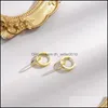 Hoop Huggie 100% 925 Sterling Sier Hoop Earring Womens Jewelry Double Circle Design Gold Plated Wedding Stud Earrings Drop Delivery Dhvla