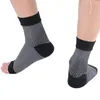 Soutien de la cheville 1 paire de chaussettes de protection élastiques de compression de sport à rayures obliques pour la récupération des douleurs articulaires