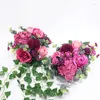 Decoratieve bloemen lhj kunstmatige rozenbloemrij kleine hoek simulatie zijden nep bruiloft diy decor home slinger flores