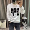 Brev tryckt tröja herrtröjor Autumn Winter New Round Neck Pullover Man Fashion Slim Long Sleeve Bottomed Shirt Man Clothing M-5xl