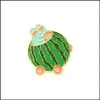Pins Brooches Customized Fruit Enamel Pin Creative Cartoon Frog Fruits Cart Brooch Clothing Accessories Wool Collar Metal Badges Je Dhtmb