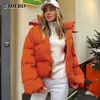 Women's Down Parkas Autumn Winter Y2K överdimensionerad bubbla beskuren kappa kvinnor 2021 mode långärmad varma jackor parkas casual outwear svart grön t221011