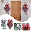 Flores decorativas Ano Decoração de Natal Garland para casa ao ar livre Wrinalh Wreath Xmas Door Wall Party 2022 Navidad L5