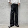 Men's Pants 2022 Autumn England Style Asymmetric Diagonal Hanging Belt Design Suit Men Casual Loose Trouser M-XXL