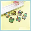 Pins Brooches Customized Cartoon House Badge Metal Enamel Lapel Pins Ice Cream Bakery Florist Tore Creative Funny Bk Wholesale Hard Dhzyf