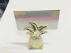 100 Stück Mini-Gold-Ananas-Tisch-Platzkartenhalter, Namensnummer, Menüständer für Hochzeitsgeschenk, Party-Event, Party-Dekoration