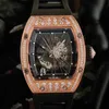 럭셔리 남성 기계식 시계 비즈니스 레저 RM010 자동 MEI 골드 케이스 테이프 트렌드 스위스 운동 손목 시계