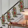 Dekorativa blommor girlands trådlösa prelit trappor dekoration lyser upp väggdekorationer god jul hängande ornament semester led