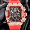 Heren duurste Sky Star Wine Barrel Type grote wijzerplaat Fashion Trend holle vierkante mechanisch horloge