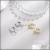 Hoop Huggie 100% 925 Sterling Sier Hoop Earring Womens smycken Double Circle Design Guldpl￤terad br￶llopsstud￶rh￤ngen Drop Delivery DHVLA