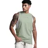 Roupas de ginástica verão homens de volta coração moda de tamanho solto cor sólida secagem rápida Exercício Roupas de fitness