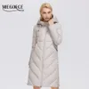 Women's Down Parkas Miegofce Designer Winter Jacket Lång modeklocka Polyester Fiber med Scarf Parka Ladies D21601 221012