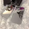 Capas de telefone de designer capa de superfície espelhada para iPhone 14 Pro Max 13P 12 11 XS 8 padrão preto luxuoso capa de telefone masculina à prova de choque