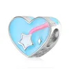 Beads Colorful Summer Meteor 925 Sterling Silver Heart-shaped Fits Original MIKIWUU Women Charms Bracelet DIY Jewelry Enamel
