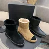 Laarzen ontwerper lamb wollen sneeuw laarzen winter dames warme casual schoenen zwart