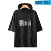 Camisetas de camisetas masculinas bungo cães vadios de moda com capuz unissex de verão curto camisetas de anime roupas de rua casual