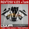 & Tank Fairings Kit For SUZUKI RGVT250 RGV-250CC SAPC 1997-1998 Bodys 161No.132 RGV-250 RGV250 VJ23 RGVT-250 1997 1998 RGVT RGV 250CC 250 CC 97 98 ABS Fairing black white