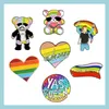 Pins Brooches Customized Rainbow Love Flag Sunglasses Enamel Armed Lapel Pins Jewelry Gift Friends Funny Cartoon Cute Collar Hard M Dhycf