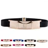 Belts Women Metallic Elegant Bowtie Decoration Waistband Girl Elastic Stretch Waist Strap Lady Cinch Belt Cummerbund