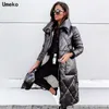 Parkas de mujer 2021 Invierno Nuevas mujeres Parka Manteau Femme HiverMujeres Chaqueta larga Stand-up Collar Algodón Acolchado Abrigo Femenino Alta Calidad Cálido T221011