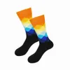 Herrstrumpor Male Tide Socks Gradient Color Paragraf Style Cotton Men's Kne High Business Socks EUR36-43 T221011