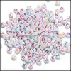 Other Other Other 360/720Pcs Mixed Letter Acrylic Beads Round Flat Alphabet Loose Spacer For Bracelet Necklace Accessory Jewelry Making