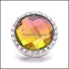 Gancos de fecos com fecho de shinestone deslumbrante Chunk 18mm Snap Button Zircon Charms redondos BK para Snaps Diy Jewelry Gholdings Fornecedores GIF DHWO0