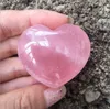 Quartz rose en forme de coeur cristal rose sculpté paume amour guérison amant de pierres précieuses Gife pierre cristal gemmes GWB16199