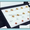 Pudełka na biżuterię Mute Magnet Er Superior skórzany diamentowy wyświetlacz pudełko mini kamień do przechowywania szlachetny hałas biżuterii organizator podróży d dh7o1
