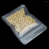 Storage Bags 1000Pcs Matte Clear Plastic Reclosable Tear Notch Package Bag Zipper Dried Flower Tea Bean Food Pouches