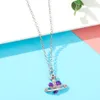 Colorful Heart Crystal Shiny Cross Pendant Necklace Love of The Choker Simple Strand Necklaces for Mom Wife