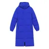レディースダウンパーカス2022冬の新しい女性服ロングコットンパッドジャケットブラックフード付き温水濃いコートルーズアウトウェアレディースパーカーT221011