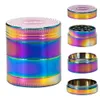 Wee Grinder Rainbow Color Zink Eloy Smoke Accessory Diameter 40mm 4 Piece Metal Tobacco Kvarare R￶ker Herb Crusher Chromium Crusher