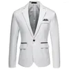 Men's Suits Soft Stylish Long Sleeve Slim Suit Jacket Simple Top Fit Workwear