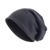 Nouveau printemps et automne bonnets chapeaux tricot coton tricoté Double couche tissu casquettes bonnet ample Hip Hop casquette chimio chapeaux casquette