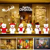 Juldekorationer Santa Claus Snowflakes Wall Window Sticker Merry For Home Navidad Xmas Decor Year Stickers