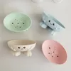 Soap Dishes Cartoon Shape Box PP Holder Non Slip Dish Storage Plate Tray Case Bathroom Supplies Gadgets Home Accessories